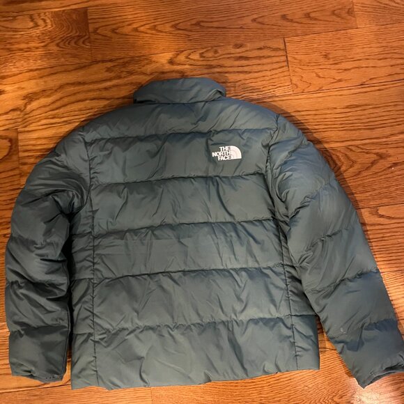 North Face Reversible Sage Green/Black Puffer Jacket Size 10 - Picture 3 of 9